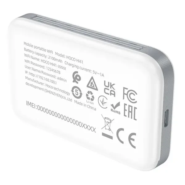 Модем Hoco HI41 Portable Mobile WiFi Transmitter White 3