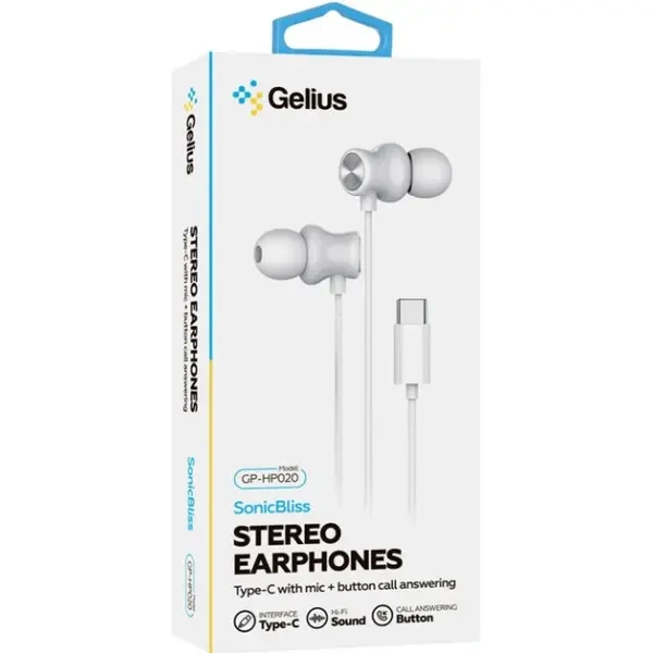 Навушники Gelius SonicBliss GP-HP020 (Type-C) White 2
