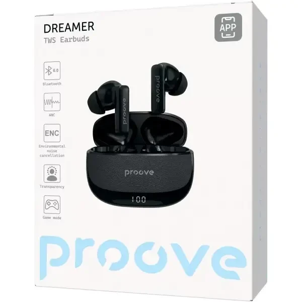 Bluetooth-гарнітура Proove Dreamer TWS with ANC (APP) Black (TWDM0001AP01) 4