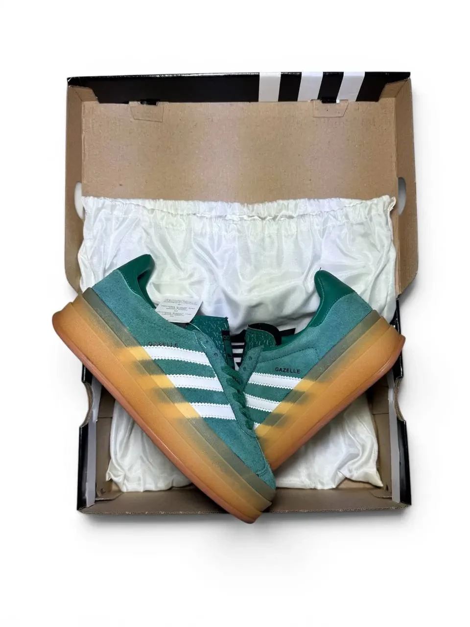 Кроссовки Женские Adidas Gazelle Green White Арт 210 (Адидас Газель, унисекс) 3