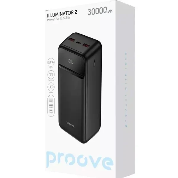 Power Bank Proove Illuminator 2 22.5W 30000mAh Black (PBIP30212201) 2