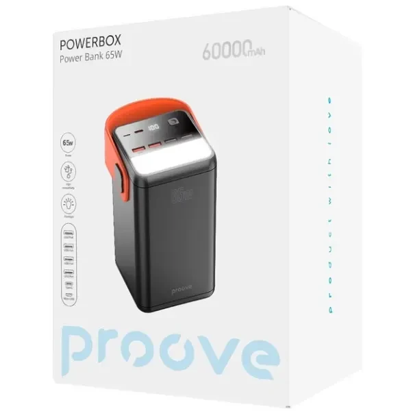 Power Bank Proove Powerbox 65W 60000mAh Black (PBPB65412201) 5