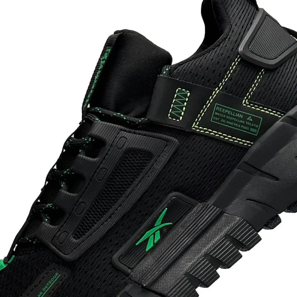 Кроссовки Reebok Zig Kinetica Black & Green Арт 187 (Ребок, Унисекс) 9
