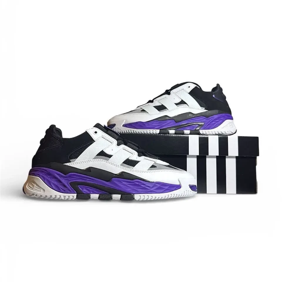 Кросівки Чоловічі Adidas Niteball White Black Violet Арт 192 (Адідас Найтбол, унісекс) 5