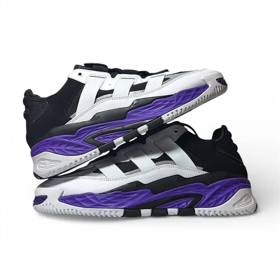 Кросівки Чоловічі Adidas Niteball White Black Violet Арт 192 (Адідас Найтбол, унісекс) 7