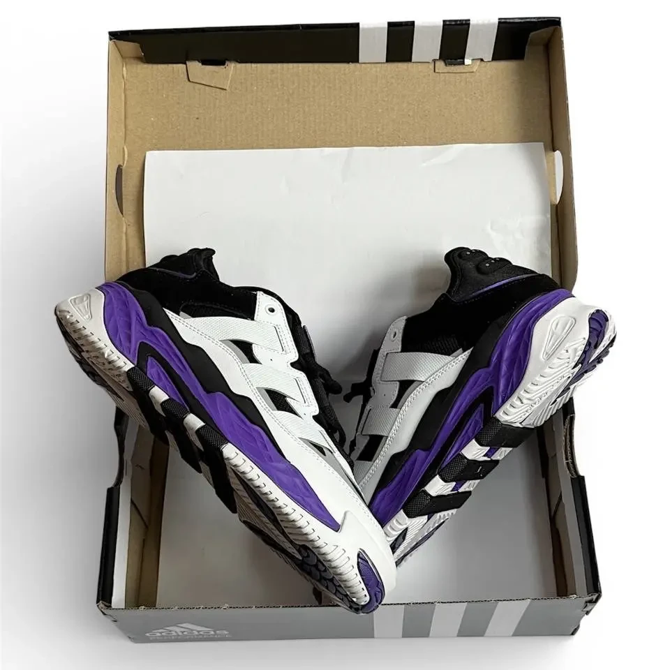 Кросівки Чоловічі Adidas Niteball White Black Violet Арт 192 (Адідас Найтбол, унісекс) 8
