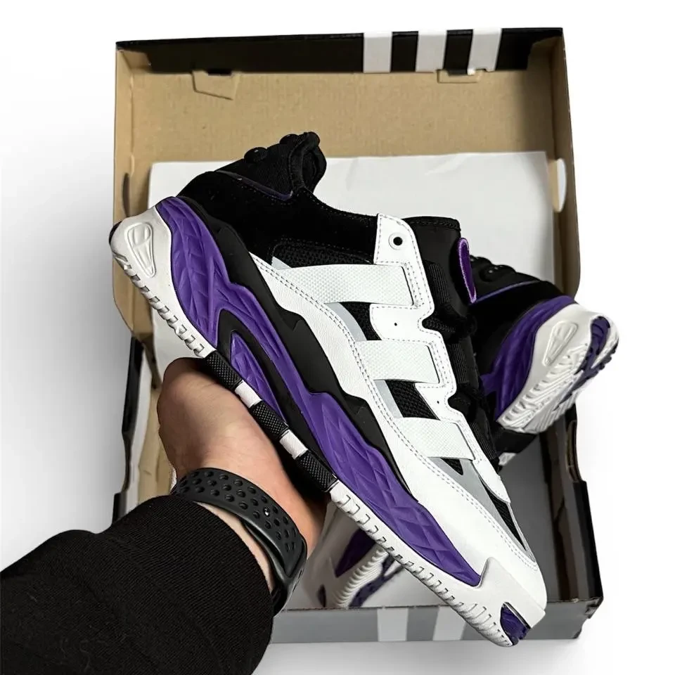 Кросівки Чоловічі Adidas Niteball White Black Violet Арт 192 (Адідас Найтбол, унісекс) 4