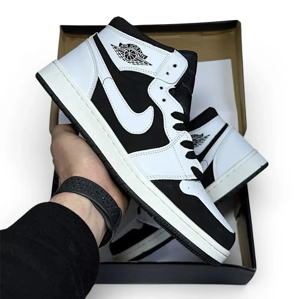 Nike Air Jordan 1 High White Black Арт 195 (Найк Аір Джордан 1, унісекс) 5