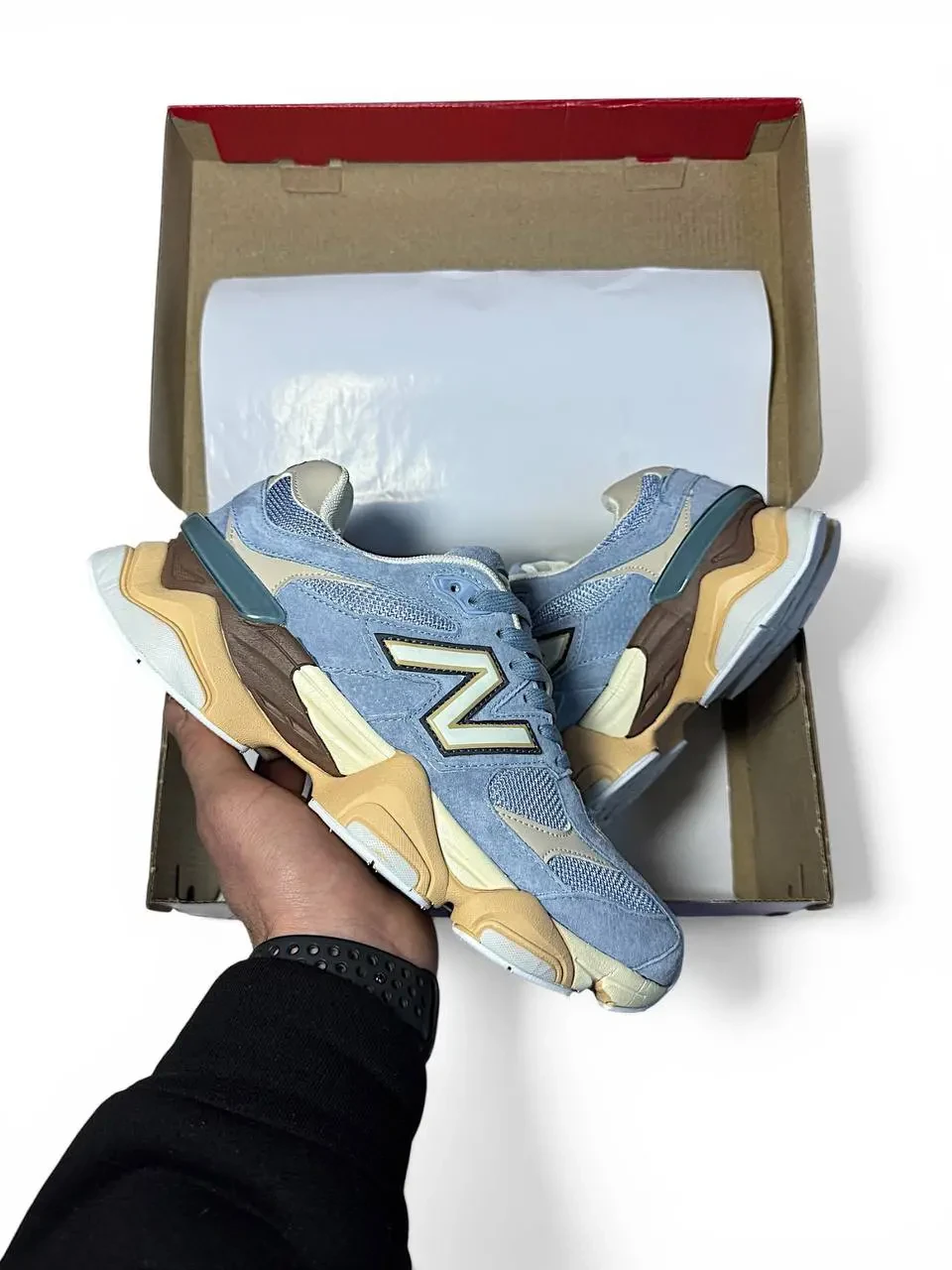 New Balance 9060 Sea Blue White Beige Арт 200 (Нью Беленс 9060, унісекс) 44 4