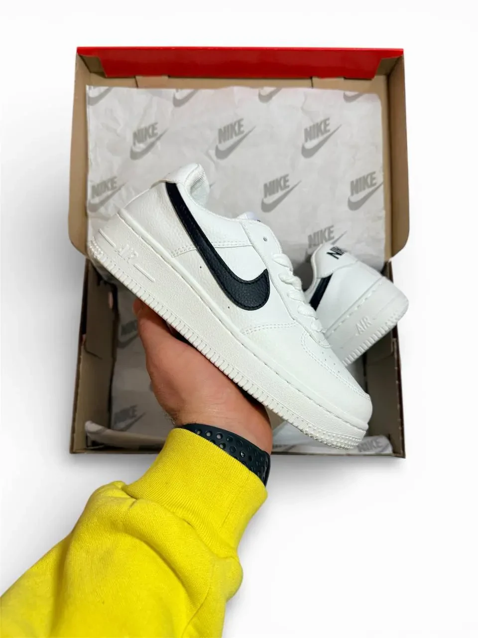 Nike Air Force 1 Low White and Black Арт 202 (Найк Аір Форс 1, унісекс) 4