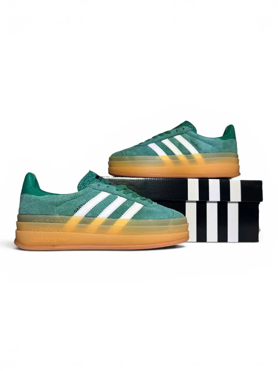 Кроссовки Женские Adidas Gazelle Green White Арт 210 (Адидас Газель, унисекс) 4