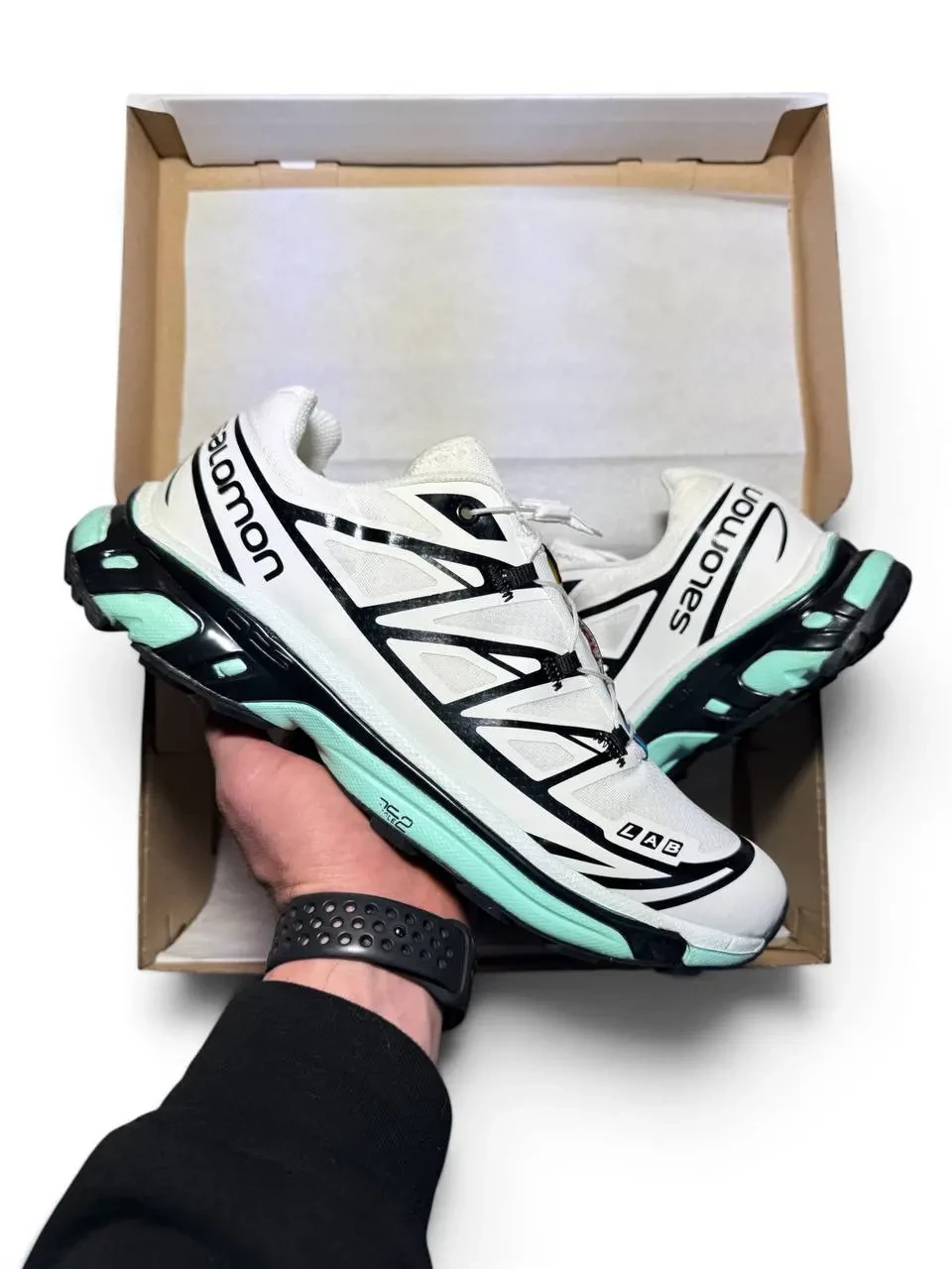Salomon XT-6 S-LAB Soft Ground White Turquoise Black Арт 211 (Саломно ХТ-6, унисекс) 4