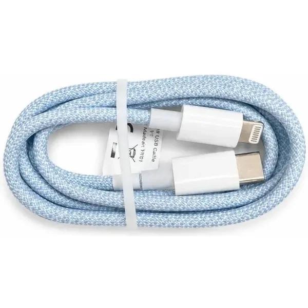DM Кабель для зарядки iPhone Lightning Type-C 1m блакитний