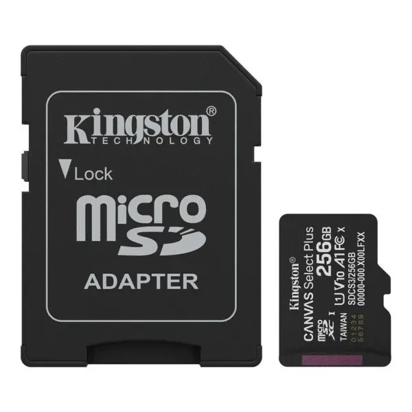 Карта пам'яті Kingston microSDXC 256GB Canvas Select Plus UHS-I R150MBs + SD-адаптер (SDCS3/256GB)