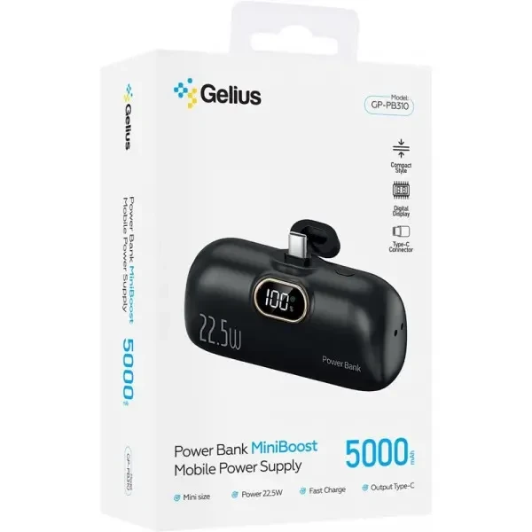 Power Bank Gelius MiniBoost GP-PB310 5000mAh 20W Black 2
