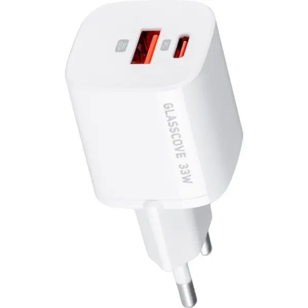 МЗП Glasscove 33W GAN 2-Port Type-C + USB White (TC-099BPQ33) 2