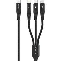 Кабель Proove Hydra 3 in 1 Type-C to Type-C + Micro USB + Lightning 1m Black (CCHY15012101)