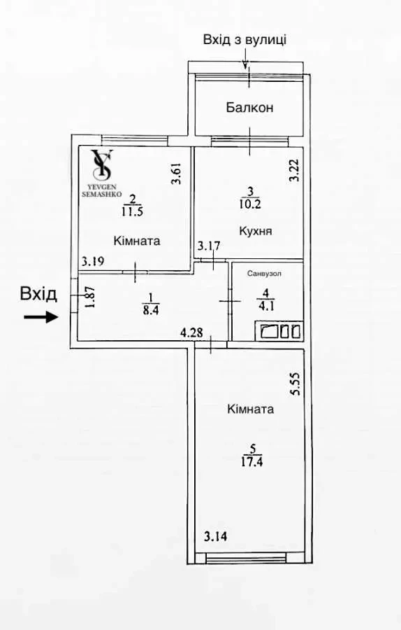 2-к квартира Київ, Святошинський, Стеценка 75м 11