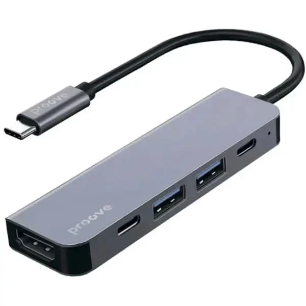 USB HUB Proove Arc Link 5 in 1 (2*Type-C3.0 + 2*USB3.0 + HDMI) Silver (HBAL00010604)