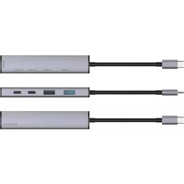 USB HUB Proove Arc Link 5 in 1 (2*USB3.0 + 3*Type-C3.0) Silver (HBAL00222024) 5