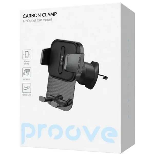 Автомобільний тримач Proove Carbon Clamp Air Outlet Car Mount Black (CHCNA0000001) 2
