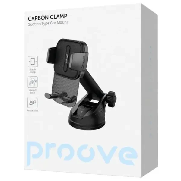 Автомобільний тримач Proove Carbon Clamp Suction Type Car Mount Black (CHCNS0000001) 3