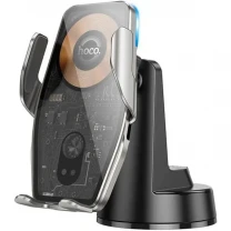 Автомобільний тримач Hoco HW27 Traveler infrared RGB wireless fast charging Metal Gray