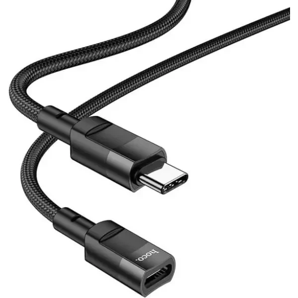 Кабель Hoco U107 Type-C Male to Type-C Female 1.2m Black 2