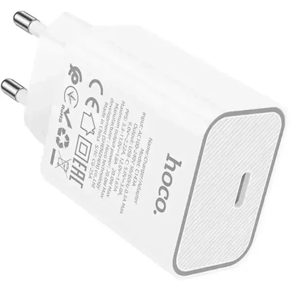 Мережевий зарядний пристрій Hoco 20W C143A White 3