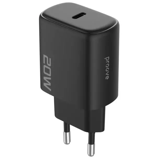Мережевий зарядний пристрій Proove Silicone Power 2 20W (Type-C) + cable Type-C to Lightning 1m Black (WCSP22010001) 2