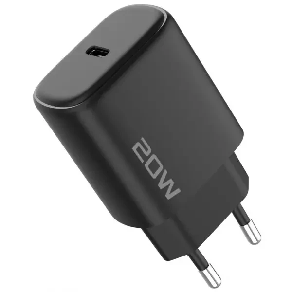Мережевий зарядний пристрій Proove Silicone Power 2 20W (Type-C) + cable Type-C to Lightning 1m Black (WCSP22010001)