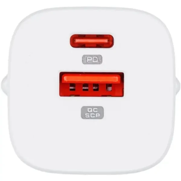 Мережевий зарядний пристрій Glasscove Wall Charger 33W USB+Type-C White 2