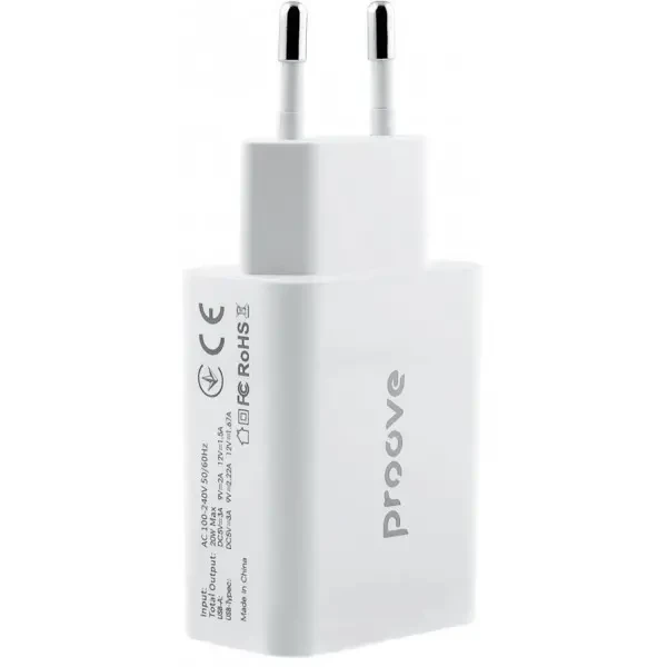 Мережевий зарядний пристрій Proove Rapid 20W Type-C + USB White (WCRP20110002) 2