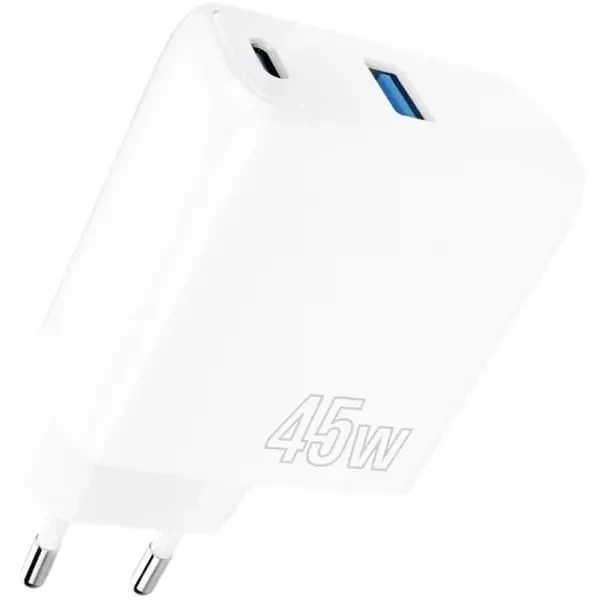 Мережевий зарядний пристрій Proove Silicone Power 2 45W (Type-C + USB) White (WCSP24110002) 2