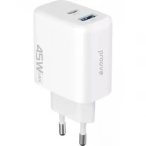 Мережевий зарядний пристрій Proove Silicone Power 2 45W (Type-C + USB) White (WCSP24110002)