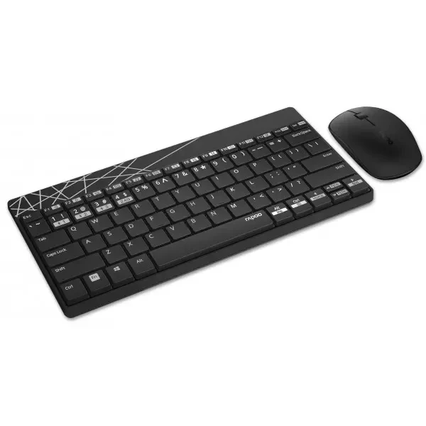 Комплект (клавіатура, мишка) Rapoo 8000M Wireless Black 4