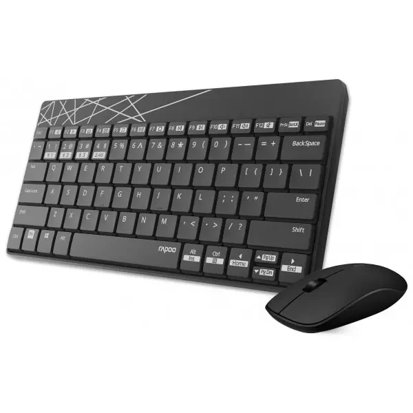 Комплект (клавіатура, мишка) Rapoo 8000M Wireless Black 3