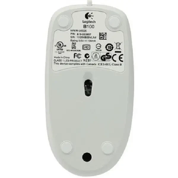 Мишка Logitech B100 USB White (910-003360) 4