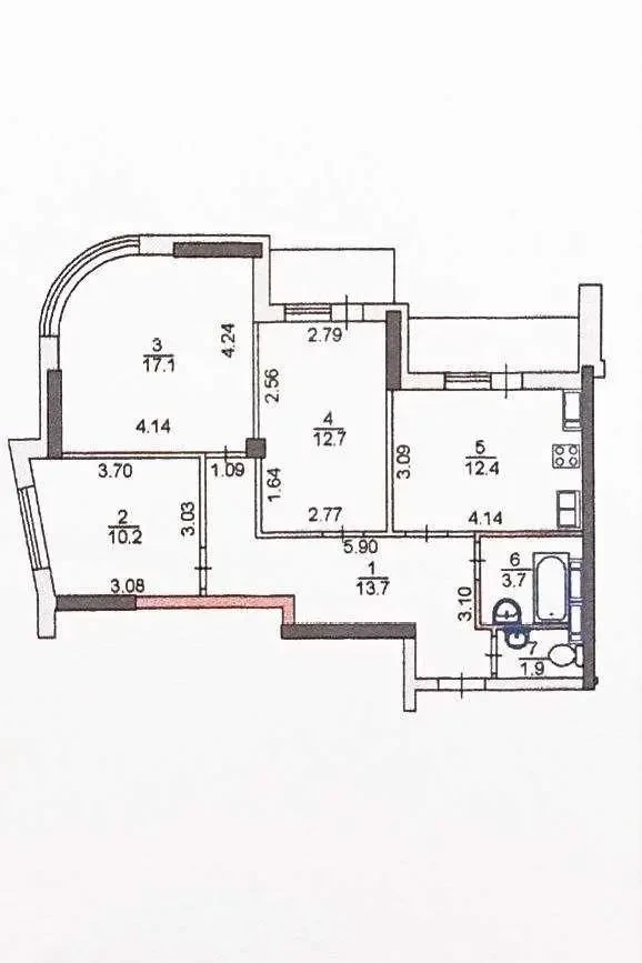 3-к квартира Київ, Дніпровський, Каховська 62 6