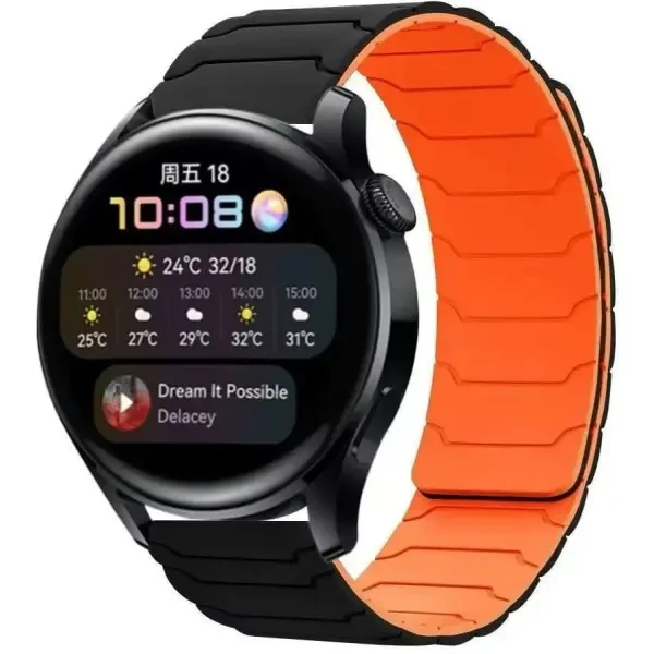 DM Ремінець Armor Magnetic Band 22 mm Універсальний Black/Orange