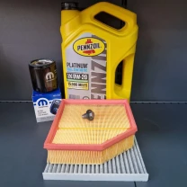Комплект для ТО Pennzoil 0w20 DODGE DART 2.0/2.4 (Масло, фільтр масляний, фільтр повітряний, фільтр салону вугільний, зливна