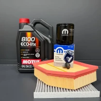 Комплект для ТО MOTUL Eco-Lite 0w20 DODGE DART 2.0/2.4 (Масло, фільтр масляний, фільтр повітряний, фільтр салону вугільний, зливна