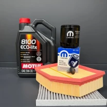 Комплект для ТО MOTUL Eco-Lite 5w30 DODGE DART 2.0/2.4 (Масло, фільтр масляний, фільтр повітряний, фільтр салону вугільний, зливна
