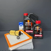 Комплект для ТО MOTUL Eco-Lite 0w20 Dodge Journey 3.6 (Масло, фільтр масляний, фільтр повітряний, фільтр салону вугільний, зливна