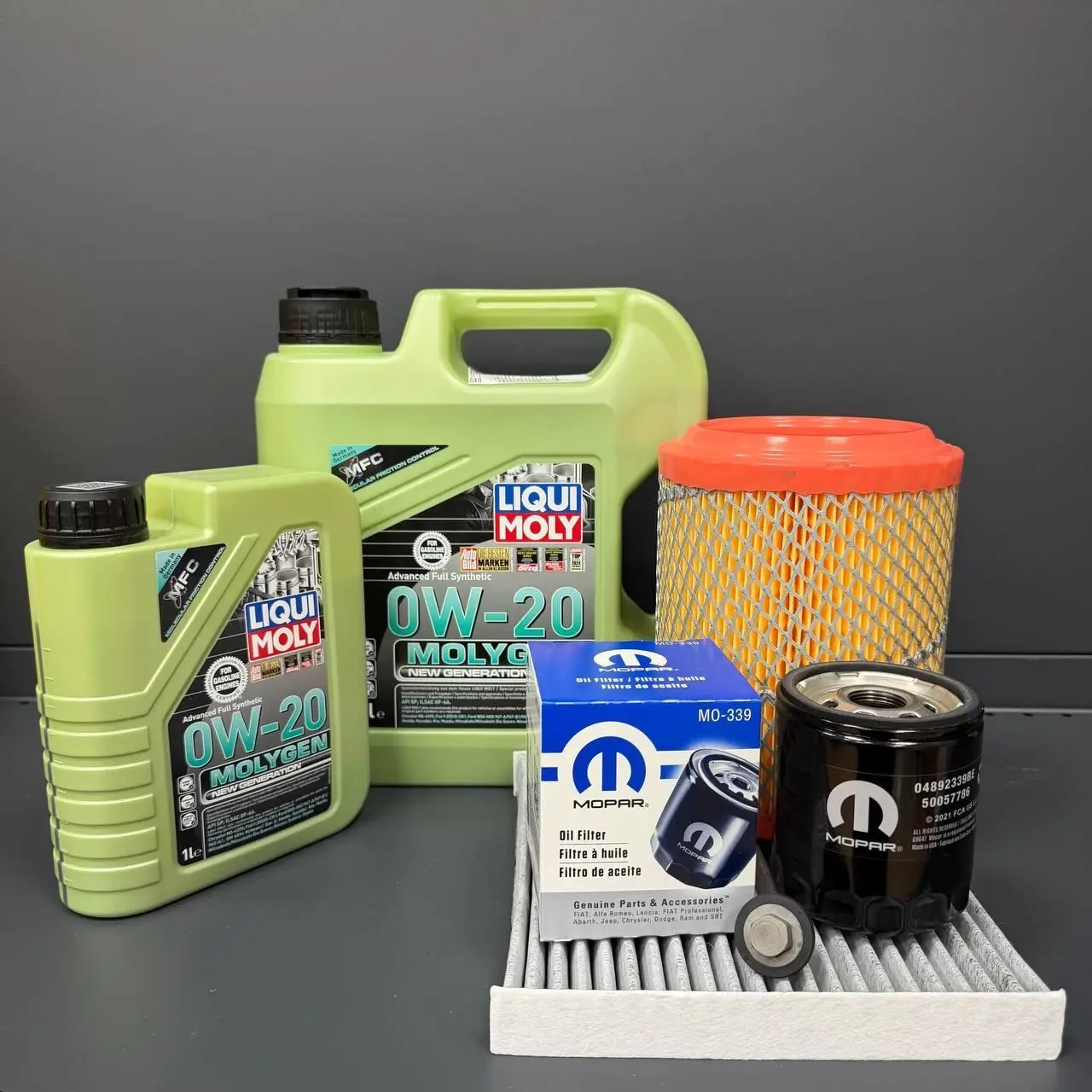 Комплект для ТО  Liqui Moly 0w20 Jeep Patriot Compass Dodge Caliber  (Масло 4л+1л, фільтр масляний, фільтр повітряний, фільтр