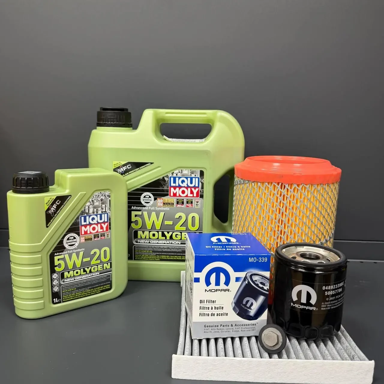 Комплект для ТО  Liqui Moly 5w20 Jeep Patriot Compass Dodge Caliber  (Масло 4л+1л, фільтр масляний, фільтр повітряний, фільтр