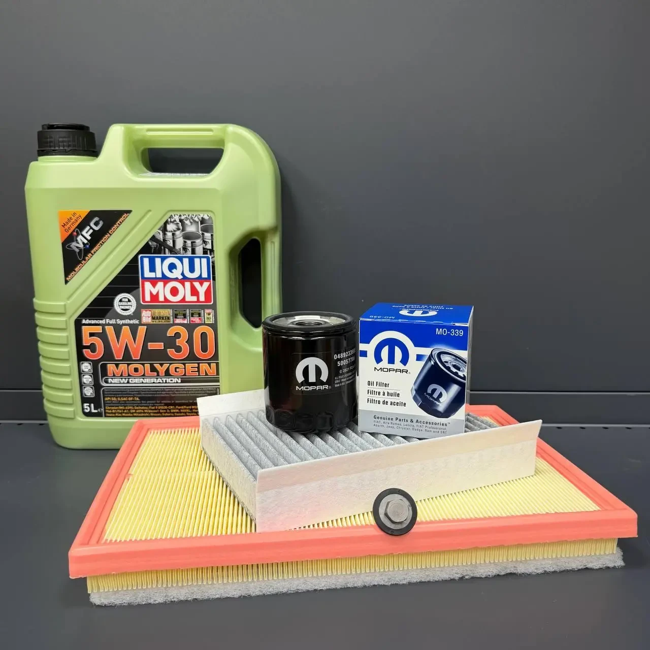 Комплект для ТО  Liqui Moly 5w30 Dodge Hornet 2.0 Jeep Compass 2.0 2023  (Масло, фільтр масляний, фільтр повітряний, фільтр салону