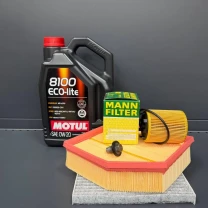 Комплект для ТО MOTUL Eco-Lite 0w20 DODGE DART 1.4 (Масло, фільтр масляний, фільтр повітряний, фільтр салону вугільний, зливна