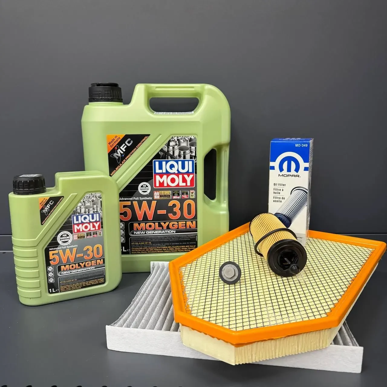Комплект для ТО Dodge Charger Challenger 3,6  Liqui Moly 5w30 (Масло 5л+1л, фільтр масляний, фільтр повітряний, фільтр салону