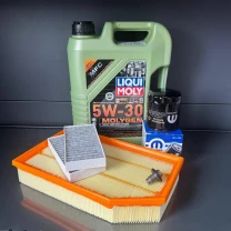 Комплект для ТО Liqui Moly 5w30 Jeep Wrangler 2.0 2018 (Масло, фільтр масляний, фільтр повітряний, фільтр салону вугільний, зливна